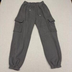 Abercrombie & Fitch Sweatpants Mens Medium Gray Fleece Baggy Cargo Joggers
